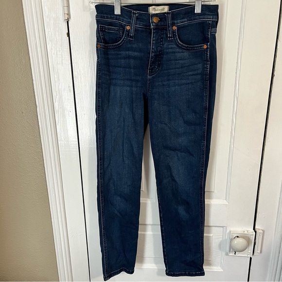 Madewell Mid-Rise Stovepipe Jeans Dahill Wash Dark 26 M1 - Picture 2 of 10